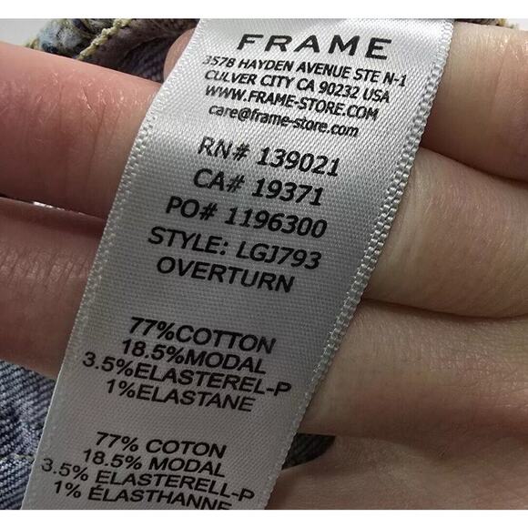 Frame Jeans Womens 28 Le Garcon Denim Mid Rise Light Wash Overturn Skinny Boy - Picture 10 of 12